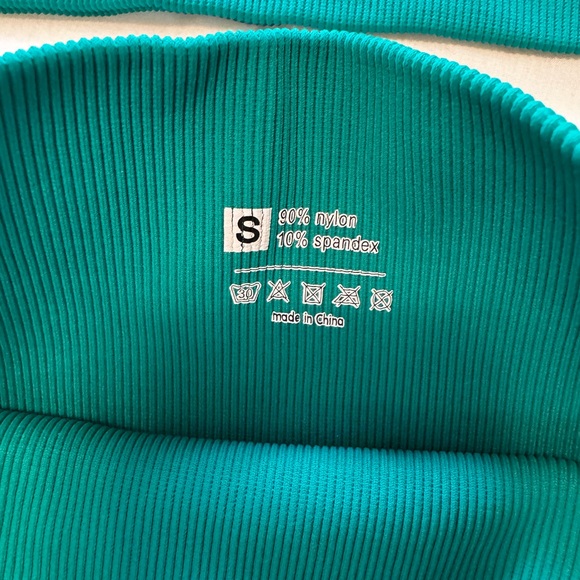 Teal Ribbed Workout Set - Picture 3 of 4